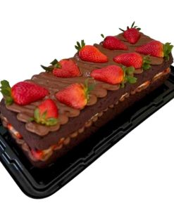 barra de chocolate y fresas