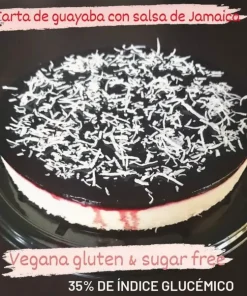 Tarta de Guayaba con Jamaica y coco Saludable